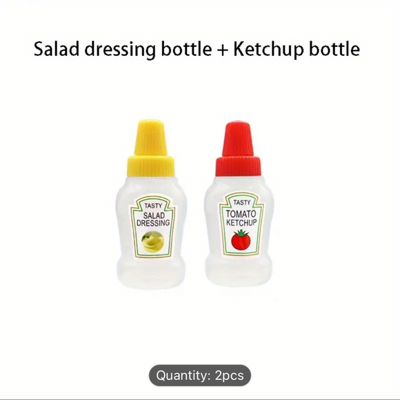 4 Piece Mini Portable Condiment Bottles - Perfect For On-the-Go Travelers - Picture 5 of 6